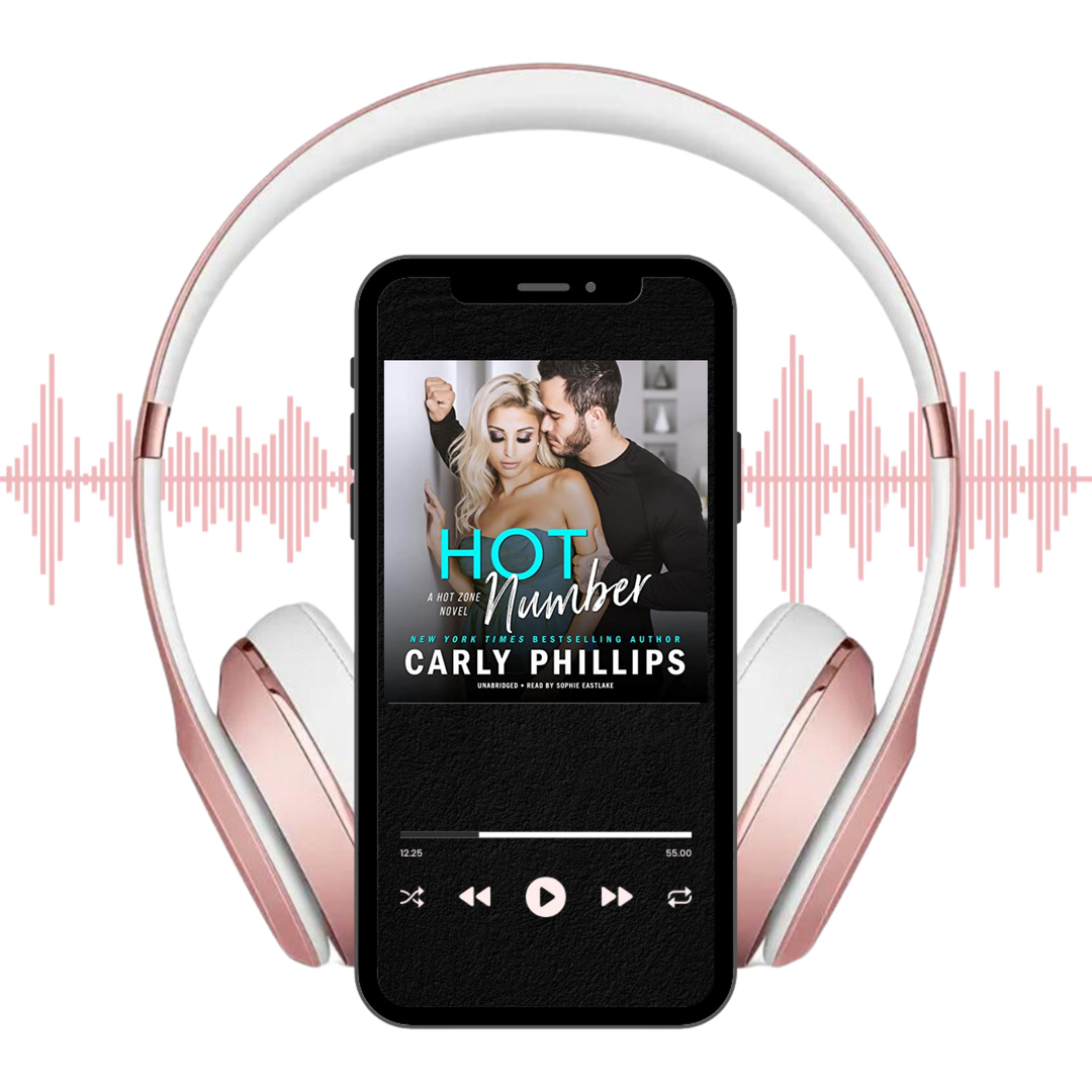 Hot Number sports romance audiobook shown on player