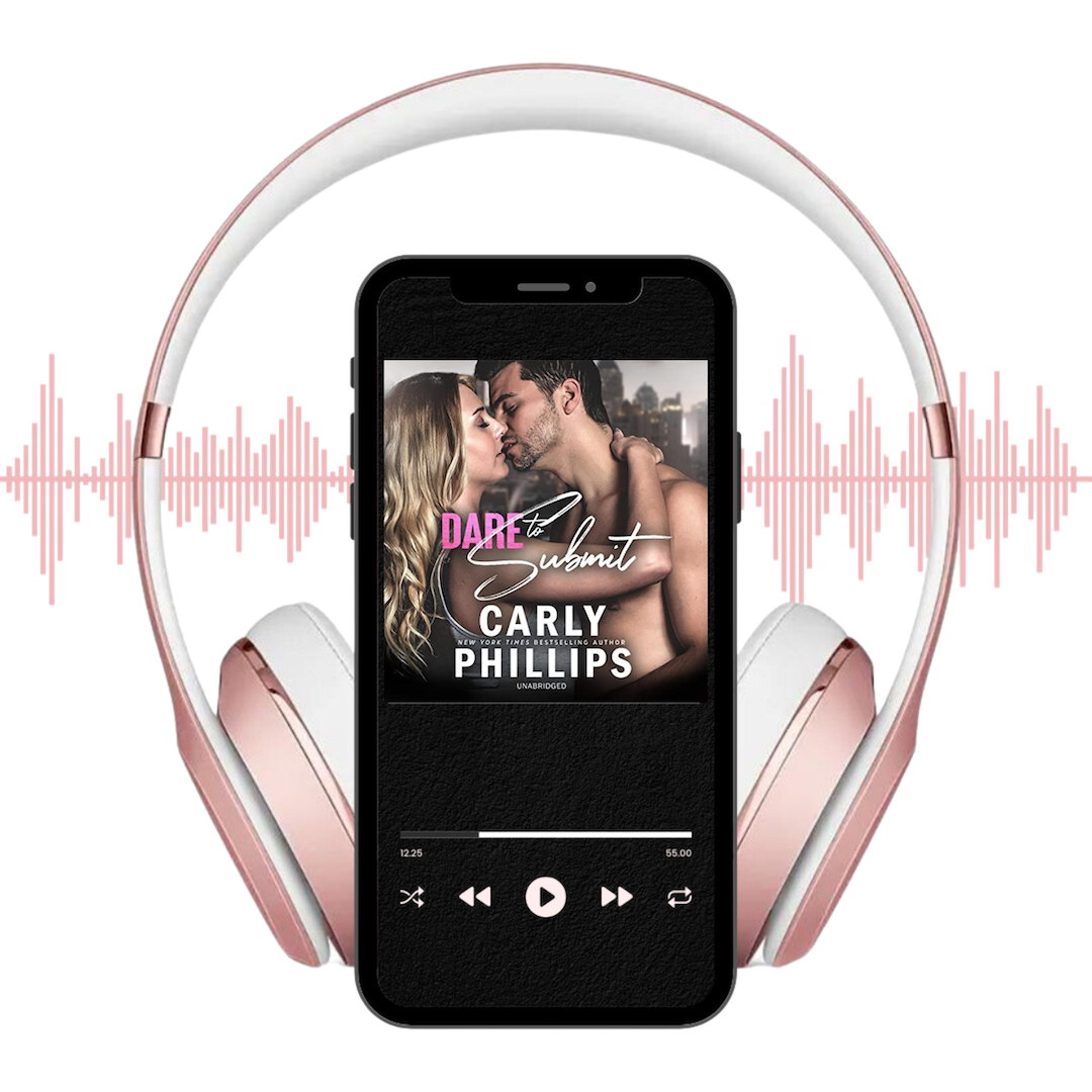 Dare to Submit audiobook on player with headphones and soundwaves