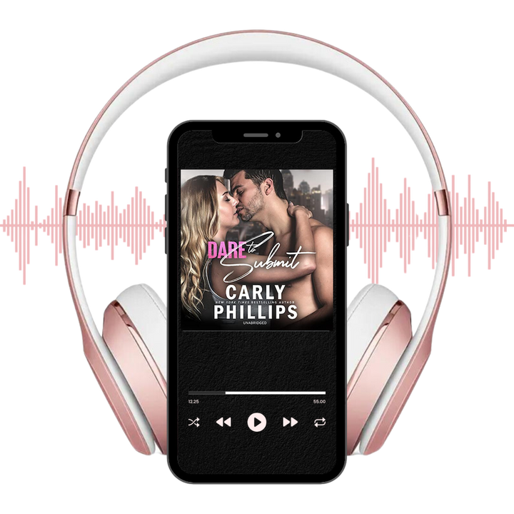 Dare to Submit audiobook on player with headphones and soundwaves