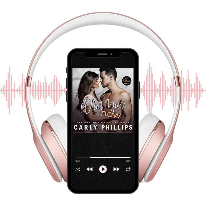 Want You Now small town romance audiobook displayed on player