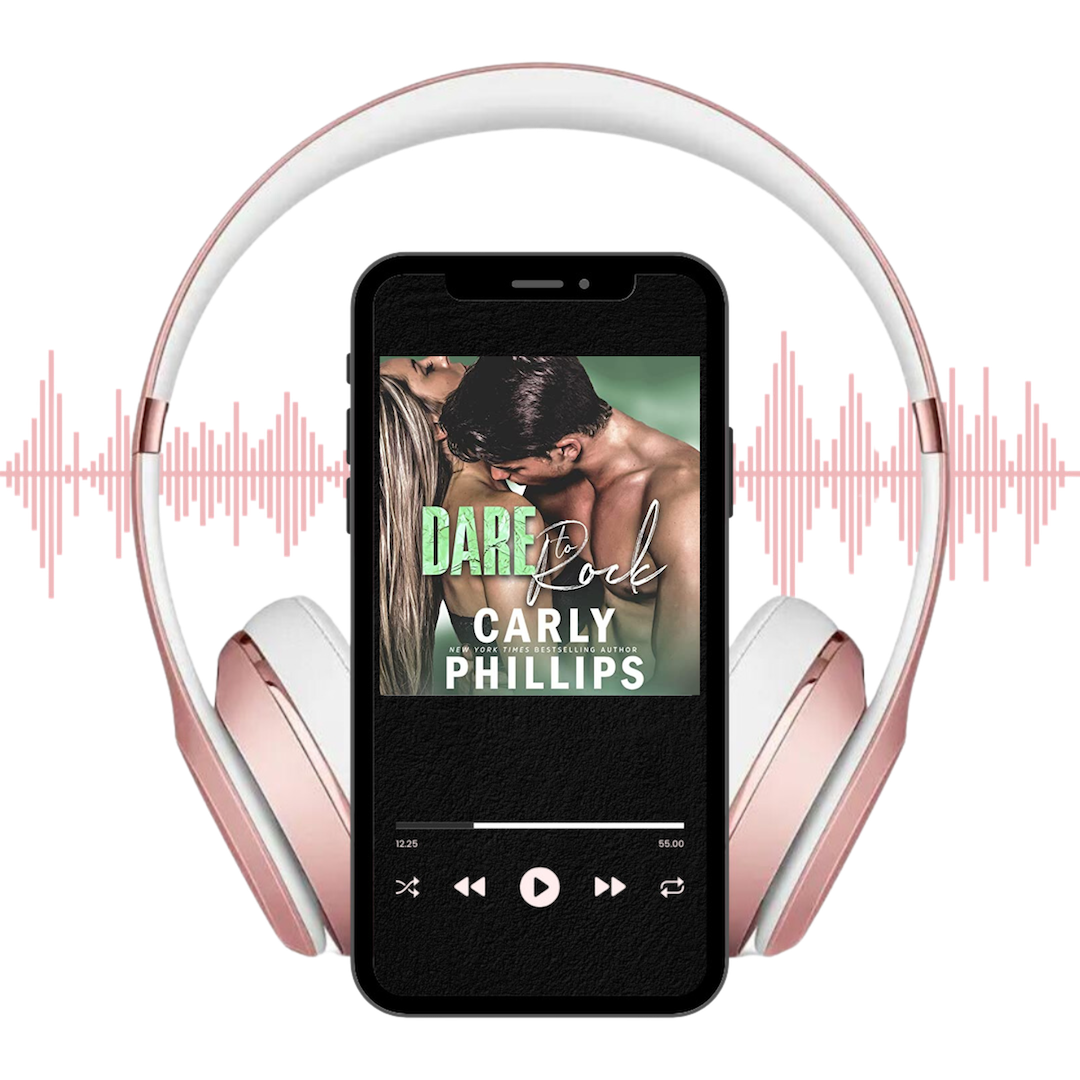 Dare to Rock audiobook on player with headphones and soundwaves