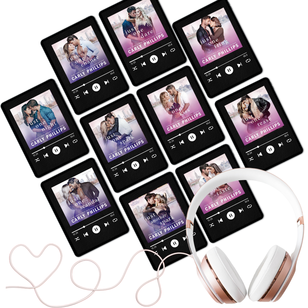 Kingston Family 10-book series sexy couples shown on audiobook covers with headphones