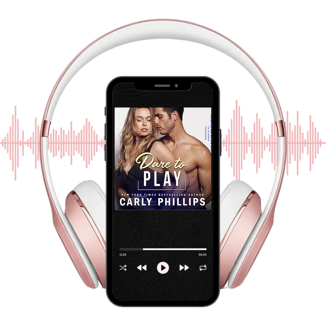 Dare to Play audiobook on player with headphones and soundwaves
