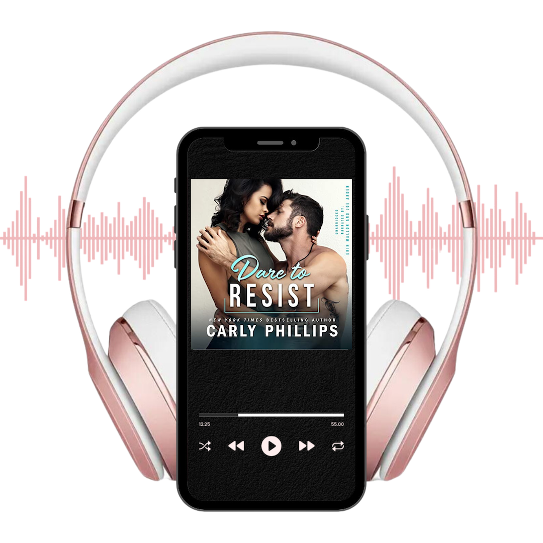 Dare to Resist audiobook shown on player with headphones and soundwaves