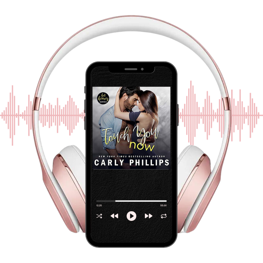 Touch You Now small town romance audiobook displayed on player