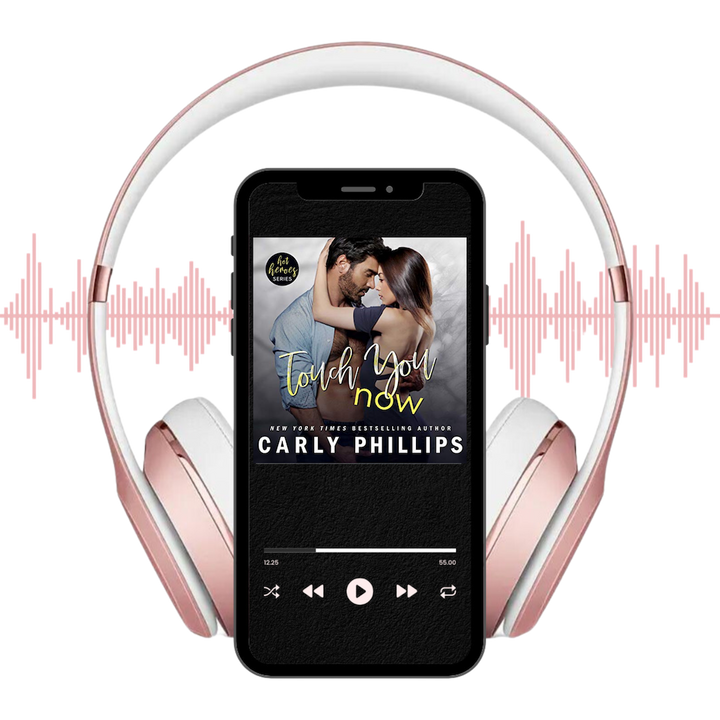 Touch You Now small town romance audiobook displayed on player